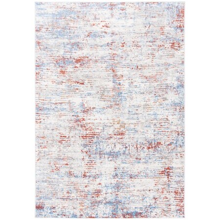 Safavieh 5 ft. 5 in. x 7 ft. 7 in. Amelia Contemporary Rectangle Power Loomed Rug - Ivory & Rust ALA487B-5